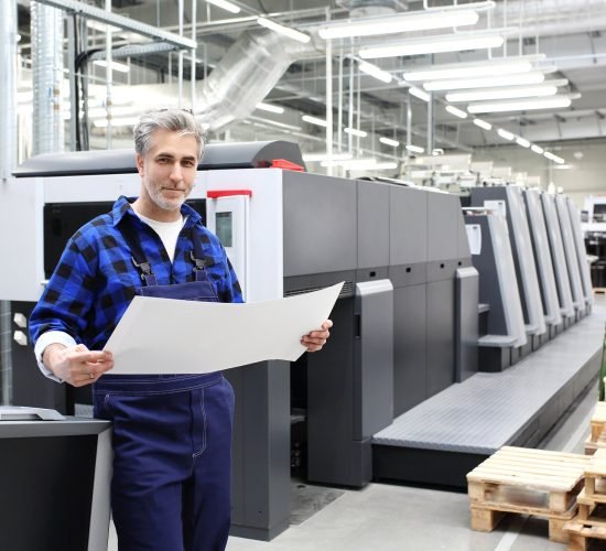 Printing,House.,The,Printer,Works,In,A,Modern,Production,Hall.